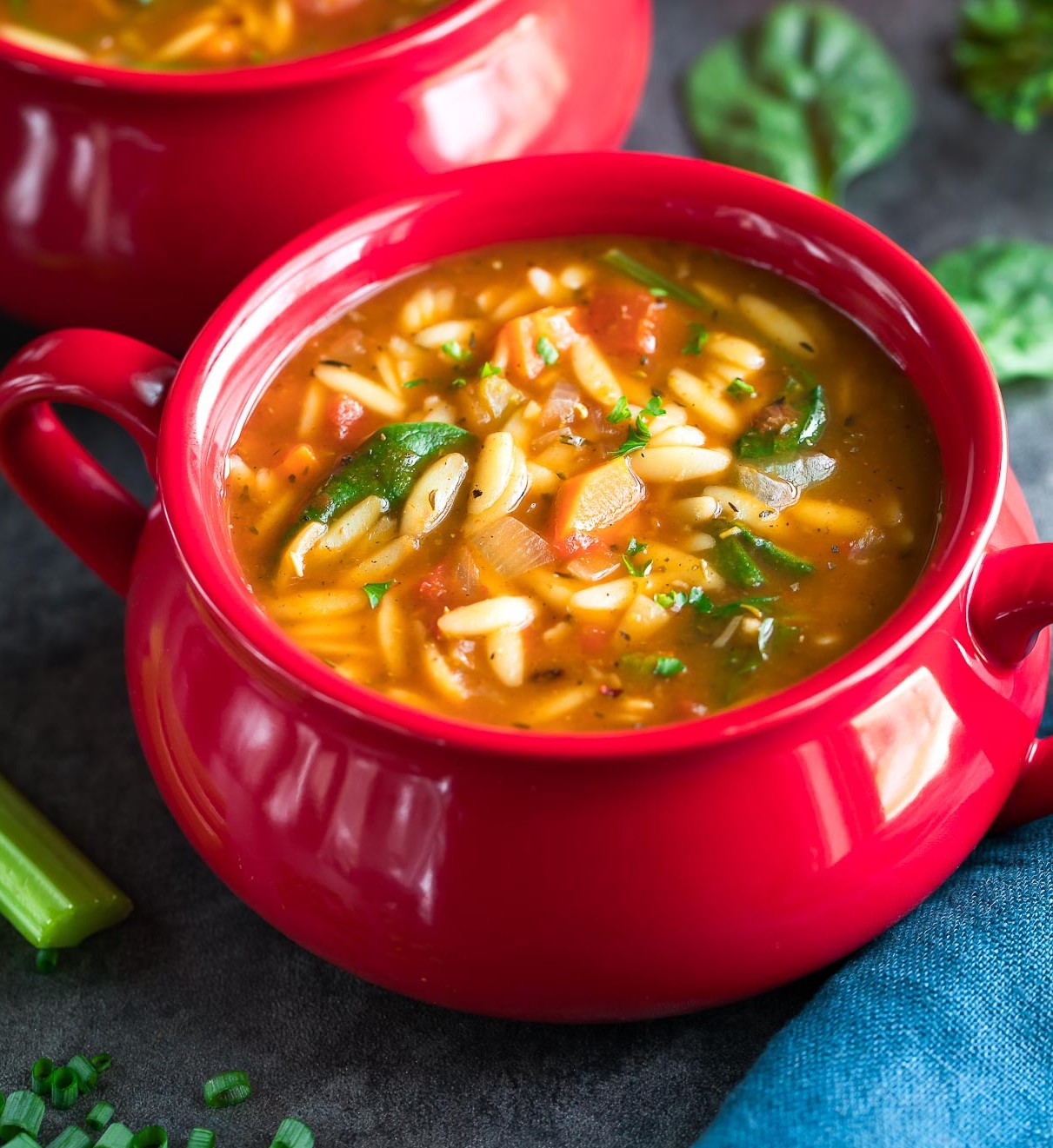 Orzo makaronų ir daržovių sriuba